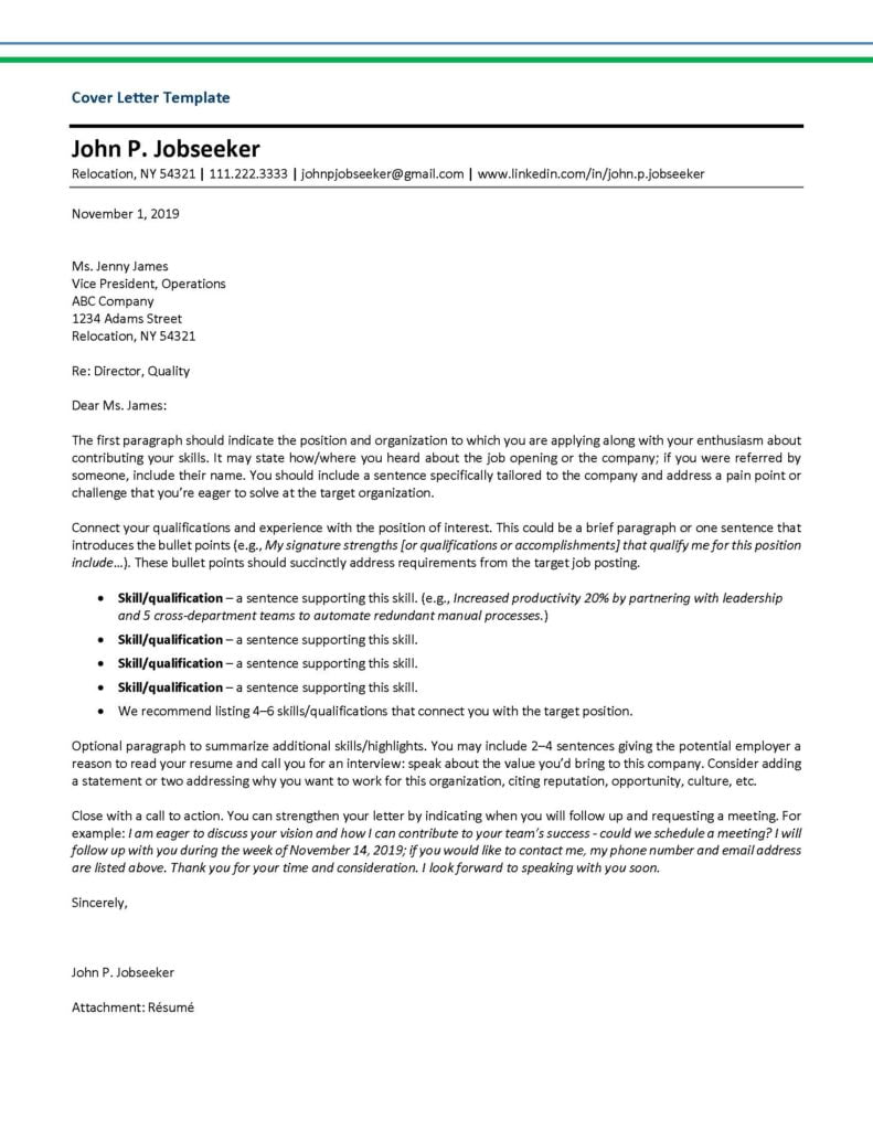 Cover Letter Example, Insights, IMPACT Group